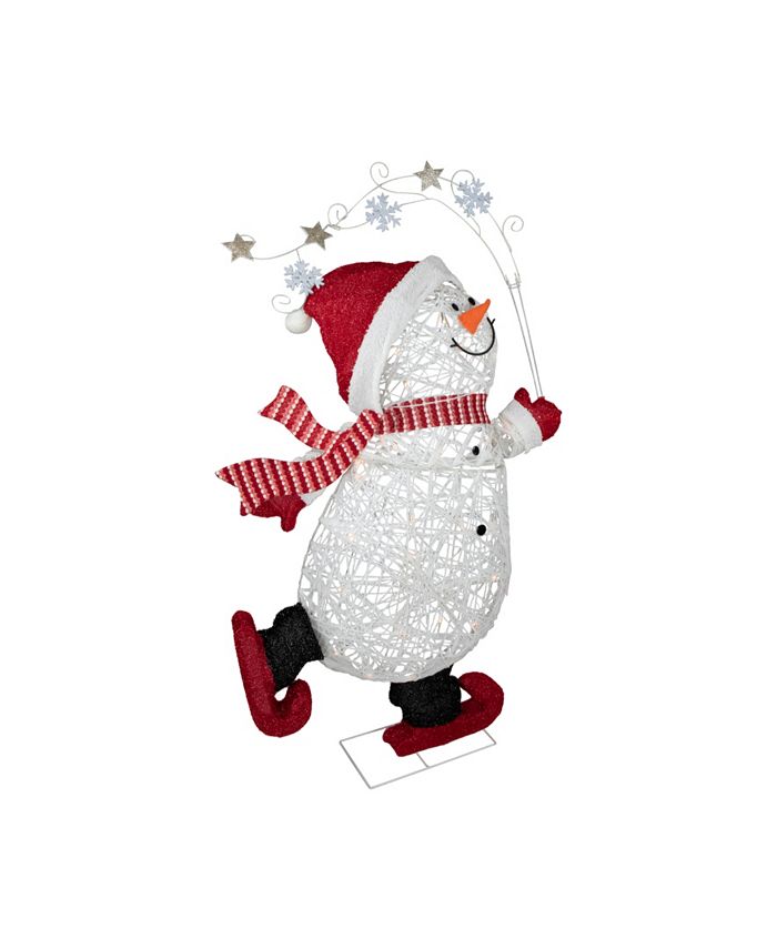 Northlight 56" Lighted Ice Skating Snowman Outdoor Decoration Macy's