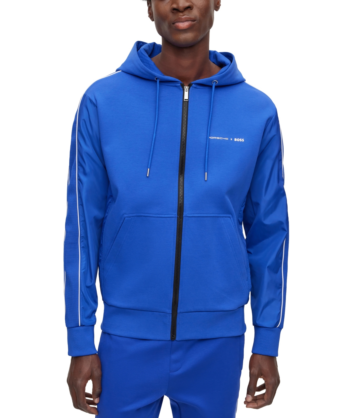 Hugo boss blue hoodie cheap