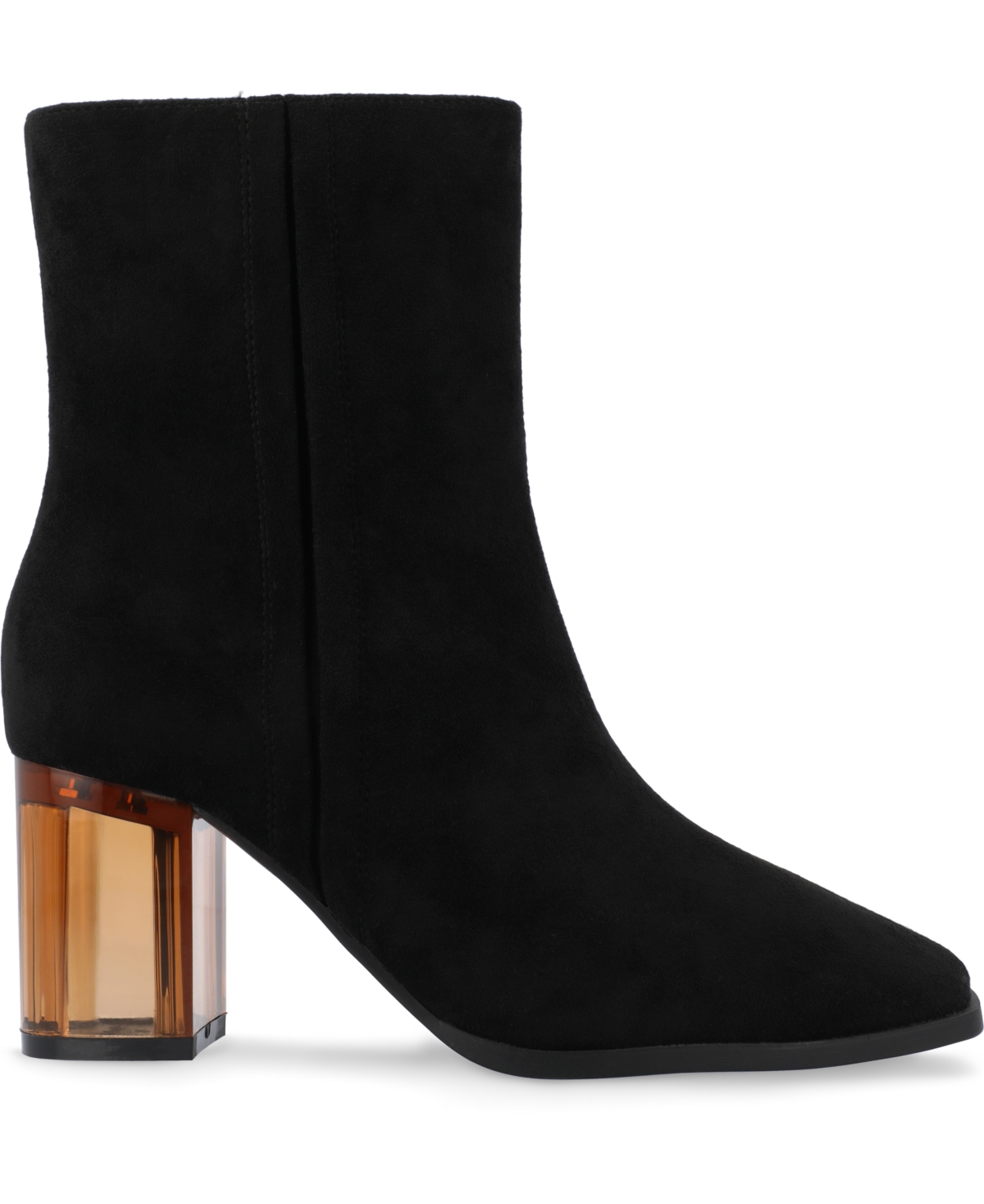 Journee Collection Women's Clearie Tru Comfort Foam Transparent Block Heel Square Toe Boot