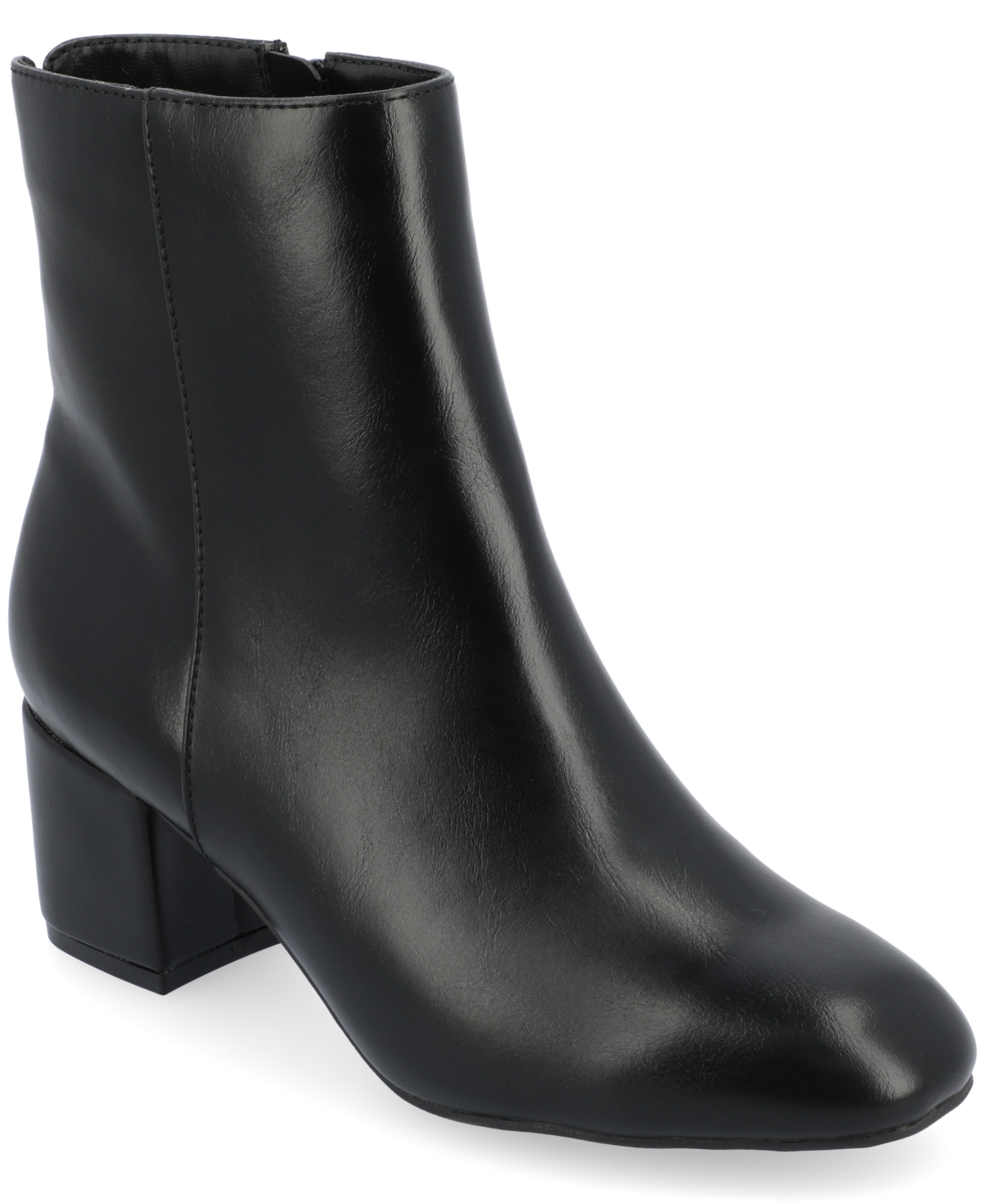 Shop Journee Collection Women's Adria Tru Comfort Foam Faux Leather Round Toe Booties In Black