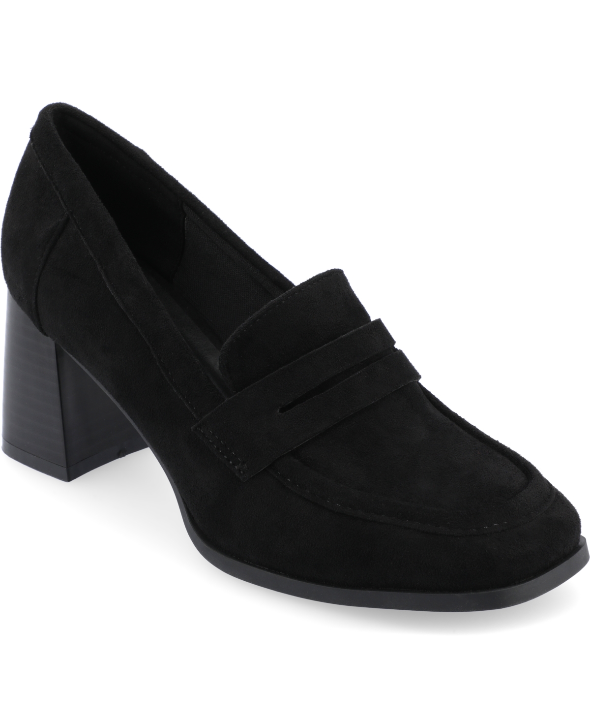 Shop Journee Collection Women's Malleah Heeled Loafers In Black