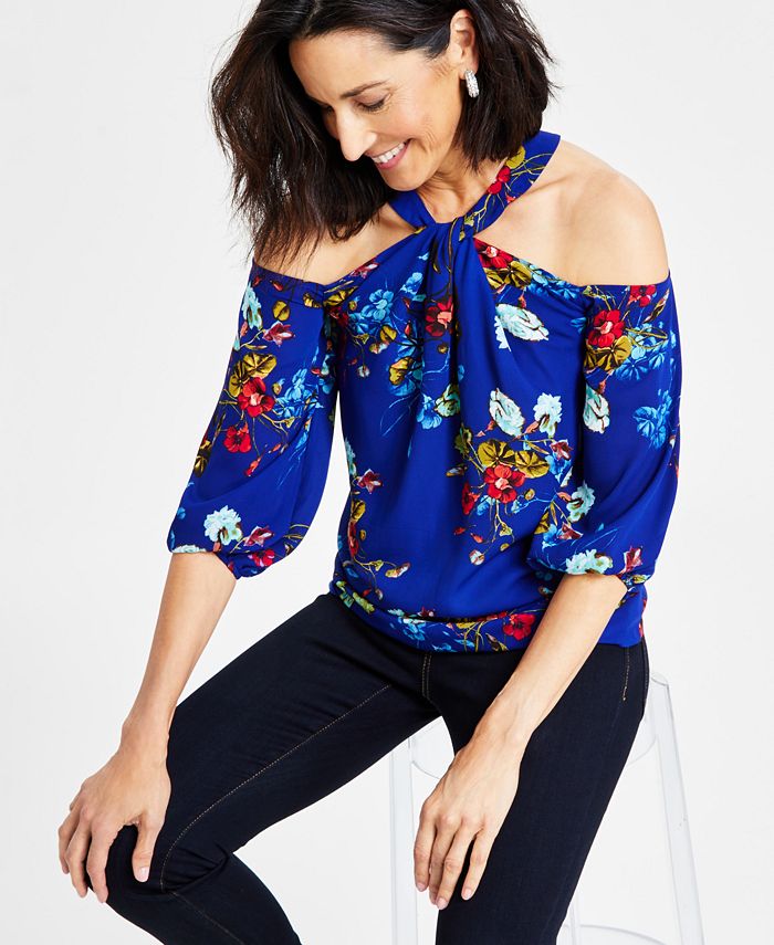 Macys womens cold shoulder tops clearance