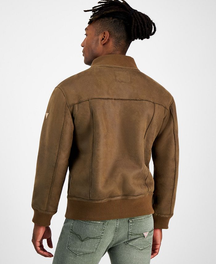 GUESS Men's FauxSuede Bomber Jacket Macy's