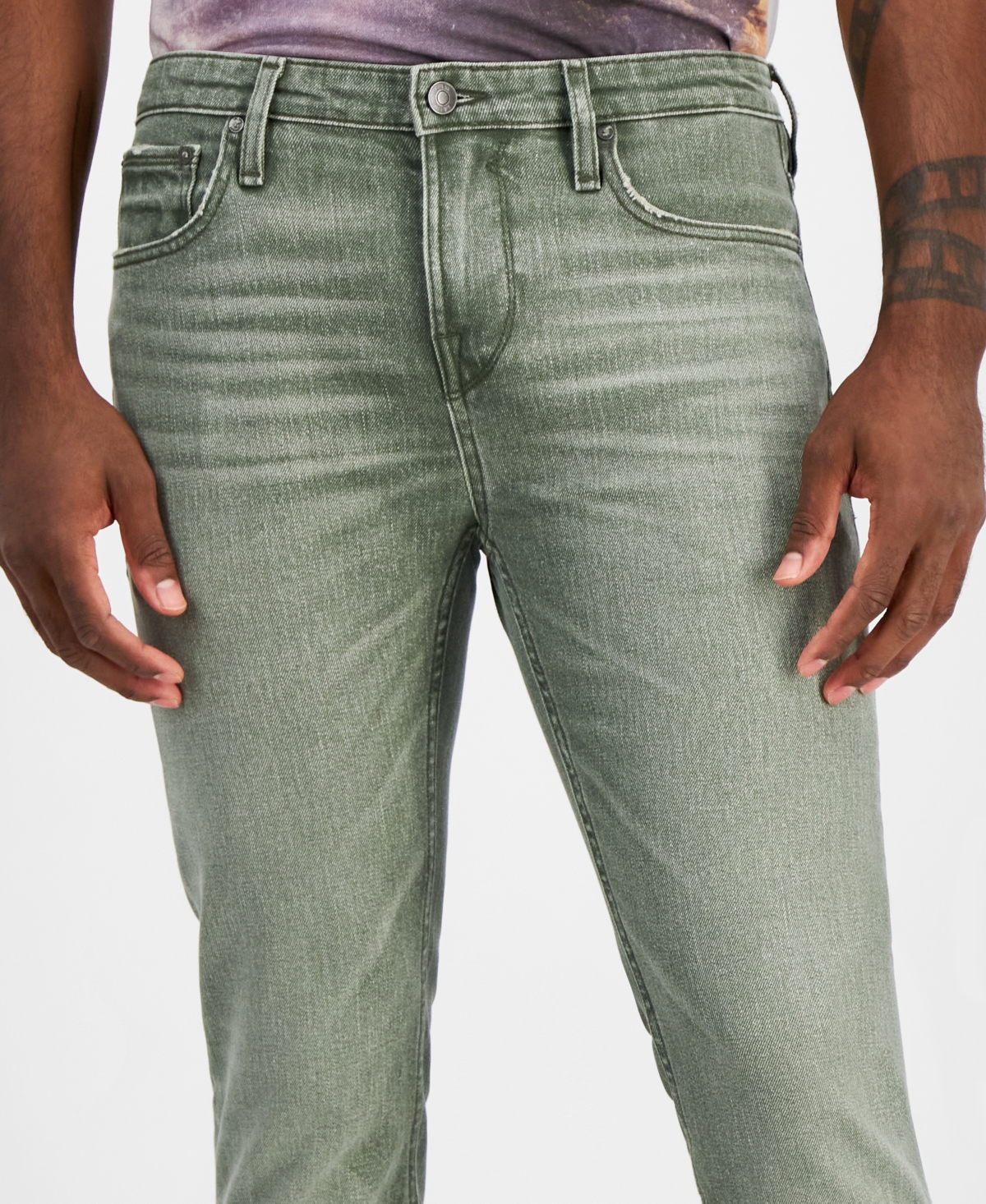 Shop Guess Men's Slim-fit Bootcut Jeans In Green Depths Multi