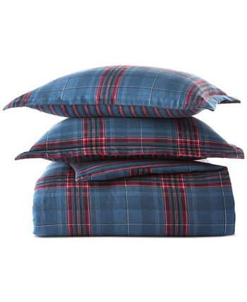 Charter Club Navy Plaid Flannel Macy\'s - Macy\'s Created for Comforter, Twin