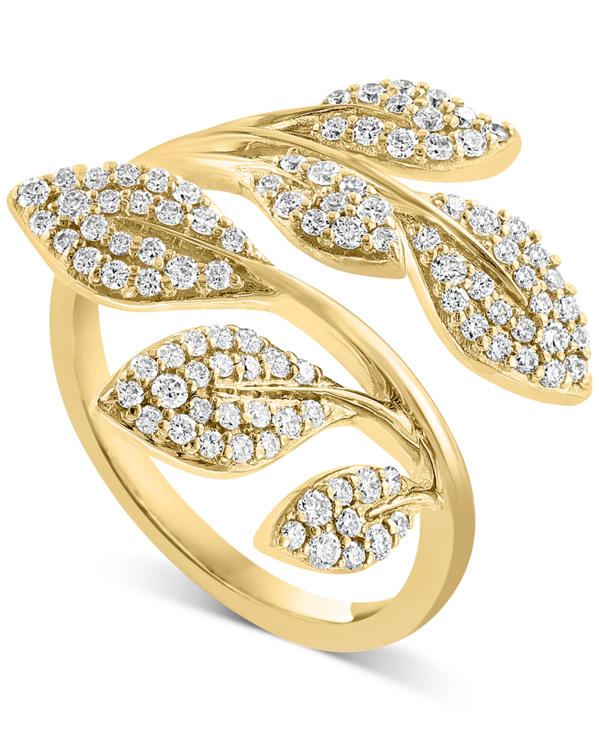 Effy Diamond Vine Motif Bypass Ring (5/8 ct. t.w.) in 14k Gold - 14K Gold