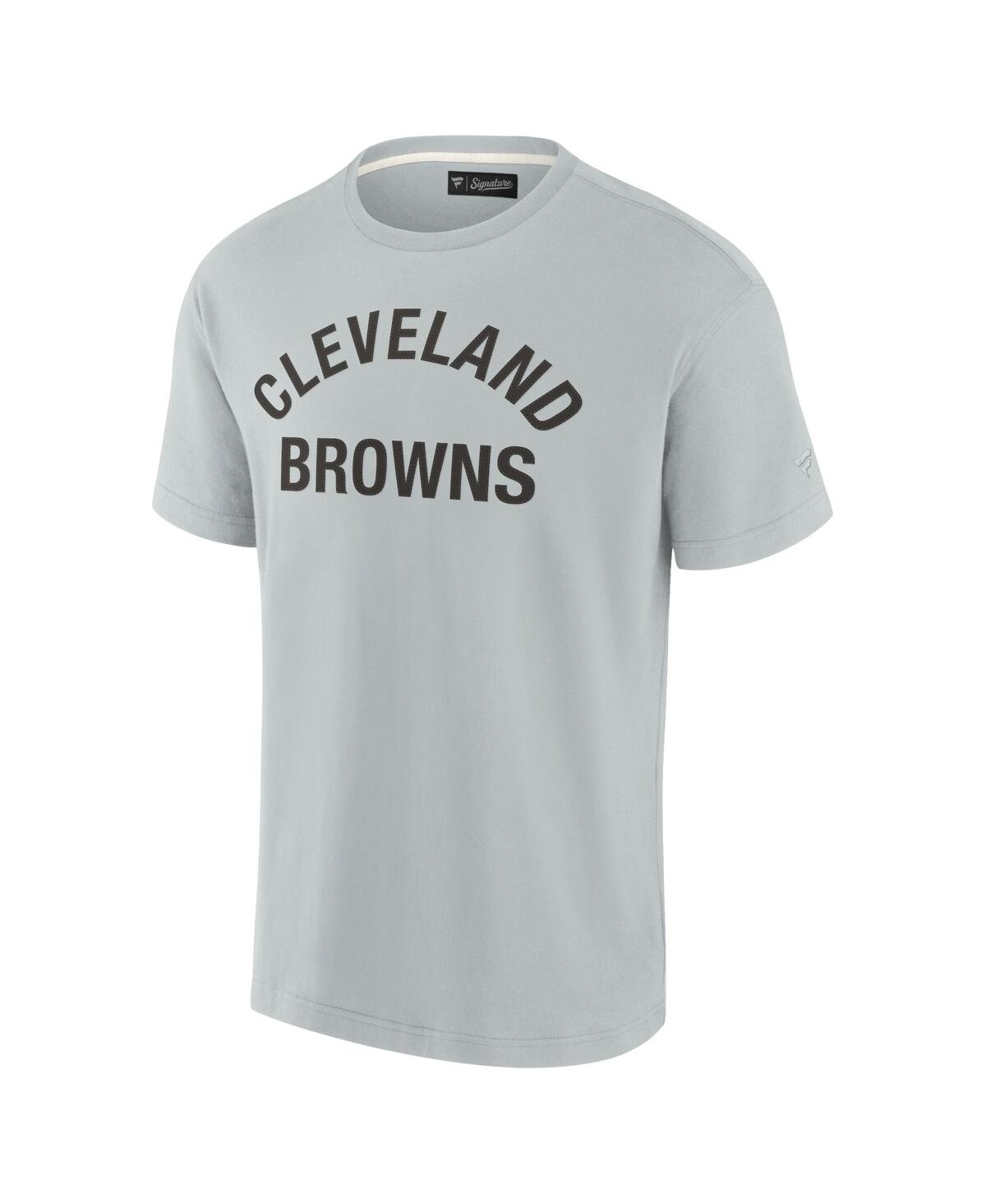 Shop Fanatics Signature Men's And Women's  Gray Cleveland Browns Super Soft Short Sleeve T-shirt