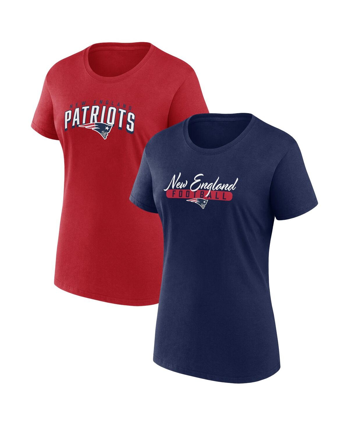 Fanatics Branded  Navy/red New England Patriots Fan T-shirt Combo Set In Navy,red
