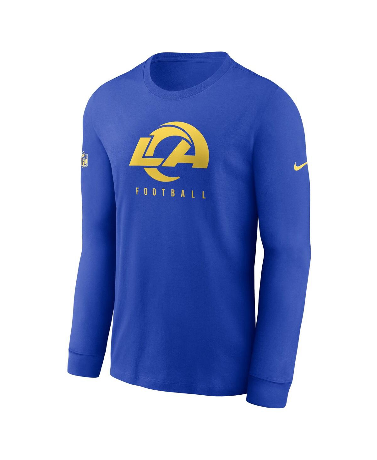 Shop Nike Men's  Royal Los Angeles Rams Sideline Performance Long Sleeve T-shirt