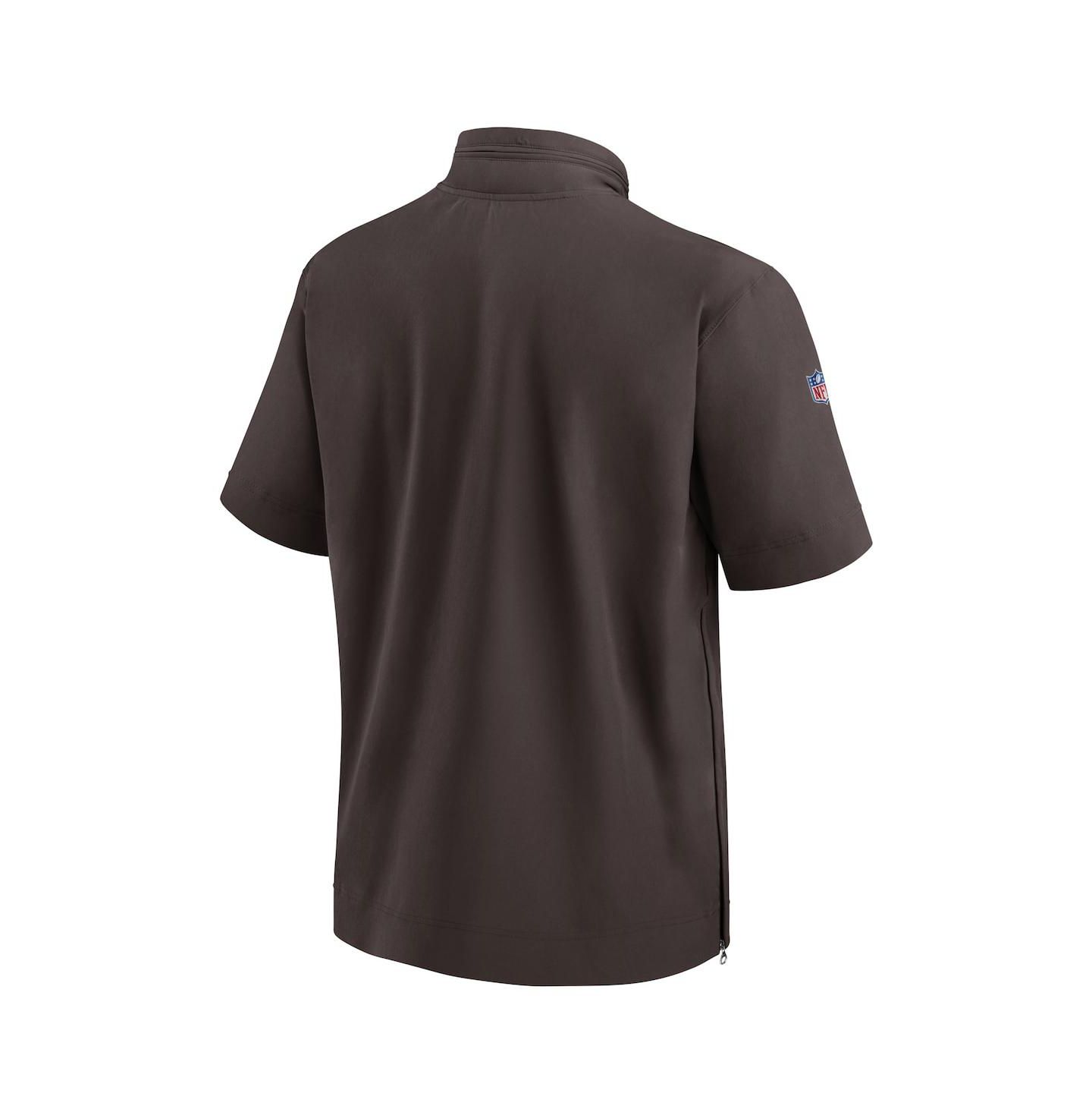 Мужская куртка Nike Brown Cleveland Browns Sideline Coach Short Sleeve Quarter-Zip — фото 4
