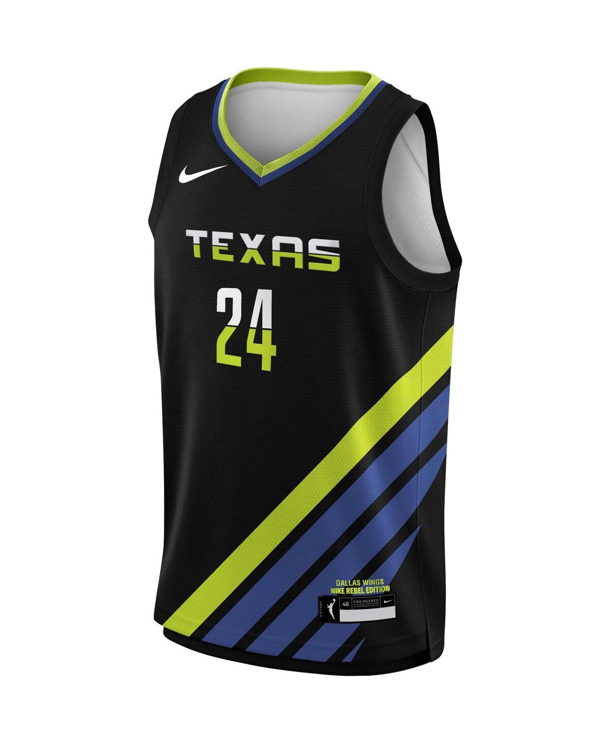 Big Boys and Girls Nike Arike OgunbowaleDallas Wings Victory Player Jersey - Rebel Edition - Black