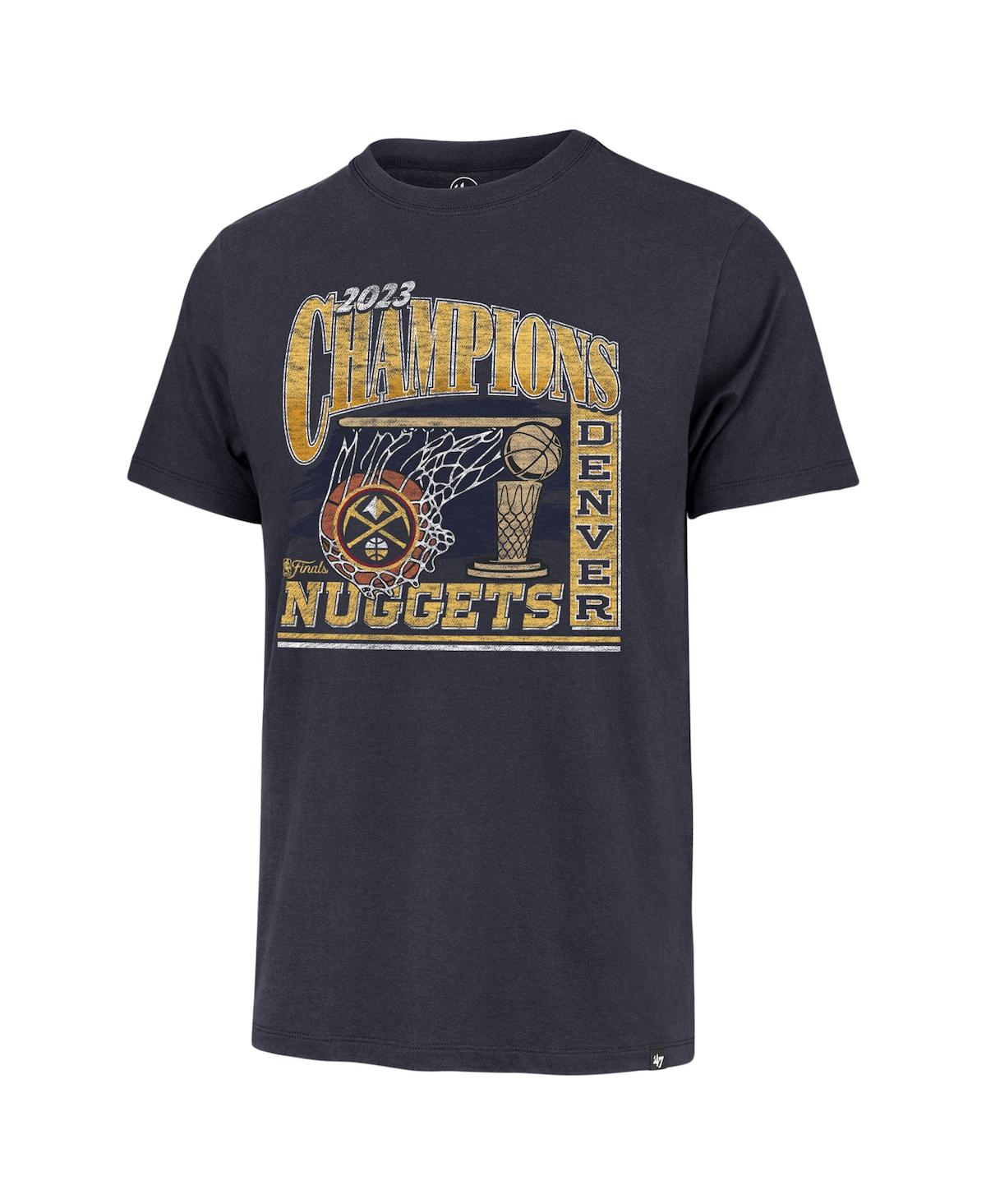 Shop 47 Brand Men's ' Navy Denver Nuggets 2023 Nba Finals Champions Swish Franklin T-shirt
