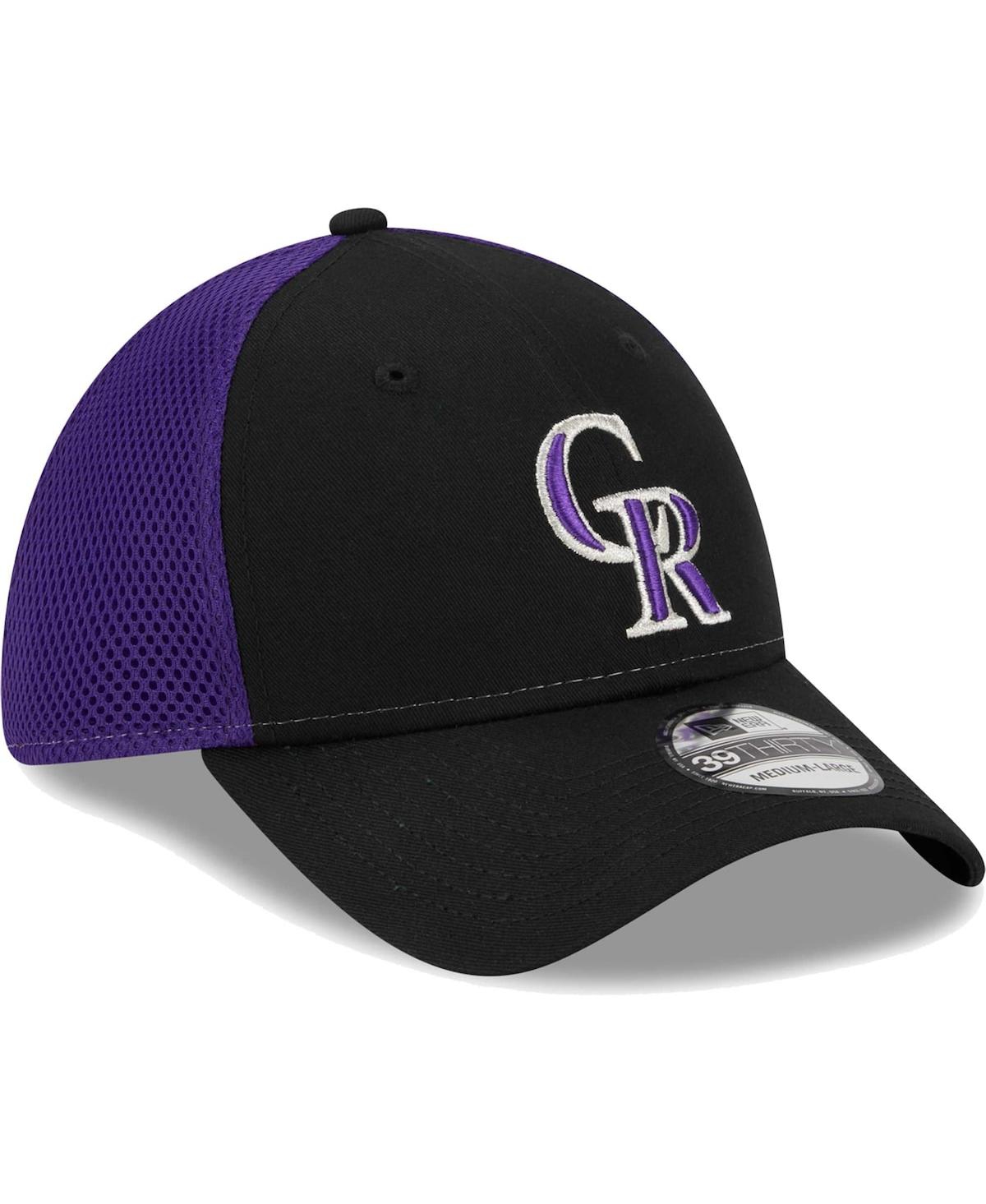 Shop New Era Men's  Black Colorado Rockies Team Neo 39thirty Flex Hat
