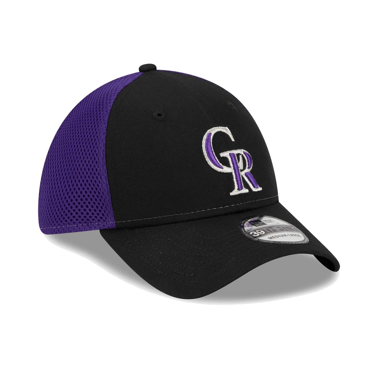 Men's Black Colorado Rockies Team Neo 39THIRTY Flex Hat