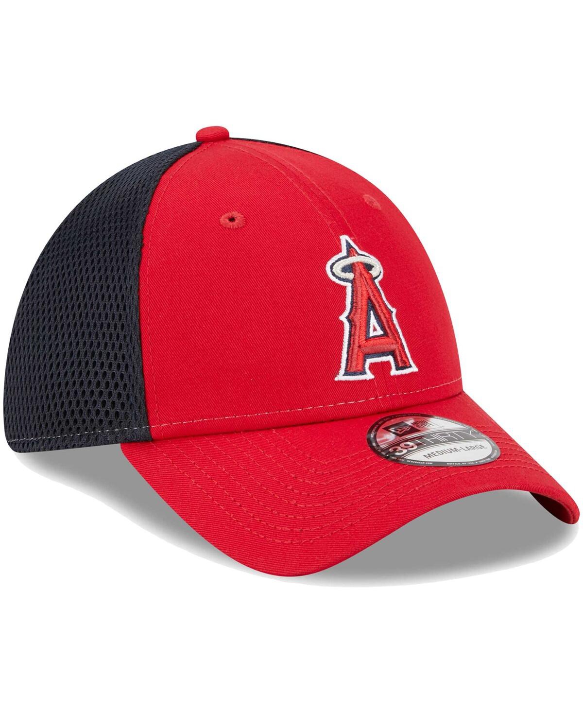 Shop New Era Men's  Red Los Angeles Angels Team Neo 39thirty Flex Hat