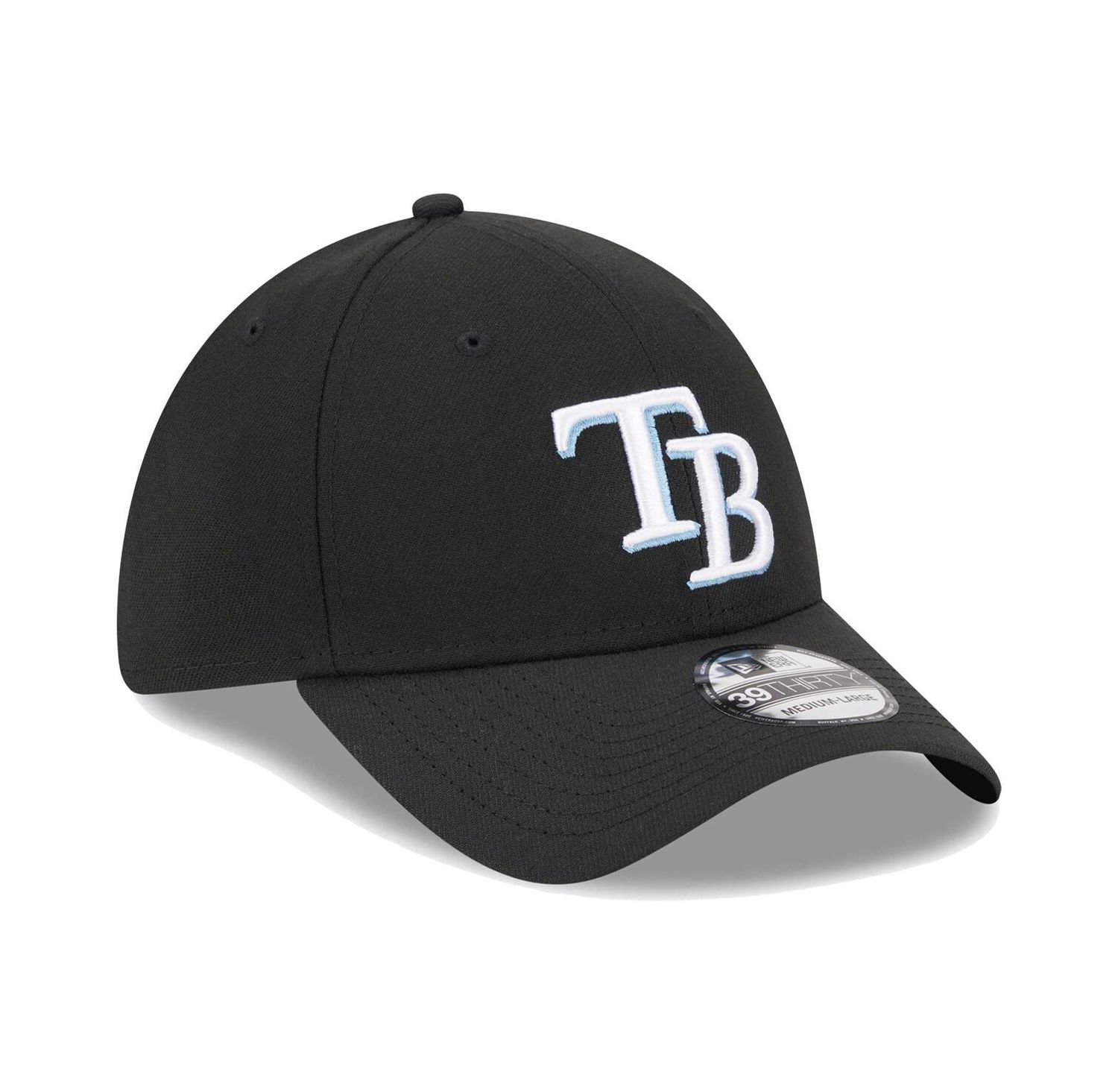 Men's Black Tampa Bay Rays Logo 39THIRTY Flex Hat
