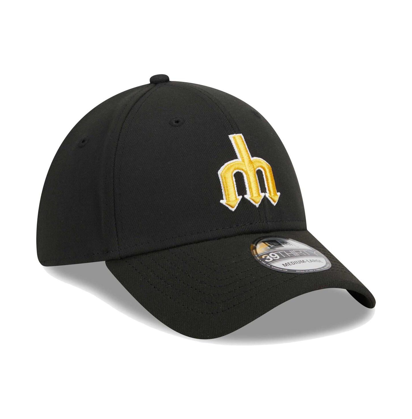 Мужская кепка New Era Black Seattle Mariners Logo 39THIRTY Flex Hat — фото 4