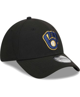 Men's Black Milwaukee Brewers Logo 39THIRTY Flex Hat