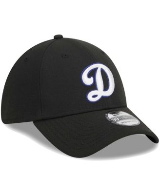 Men's Black Los Angeles Dodgers Logo 39THIRTY Flex Hat
