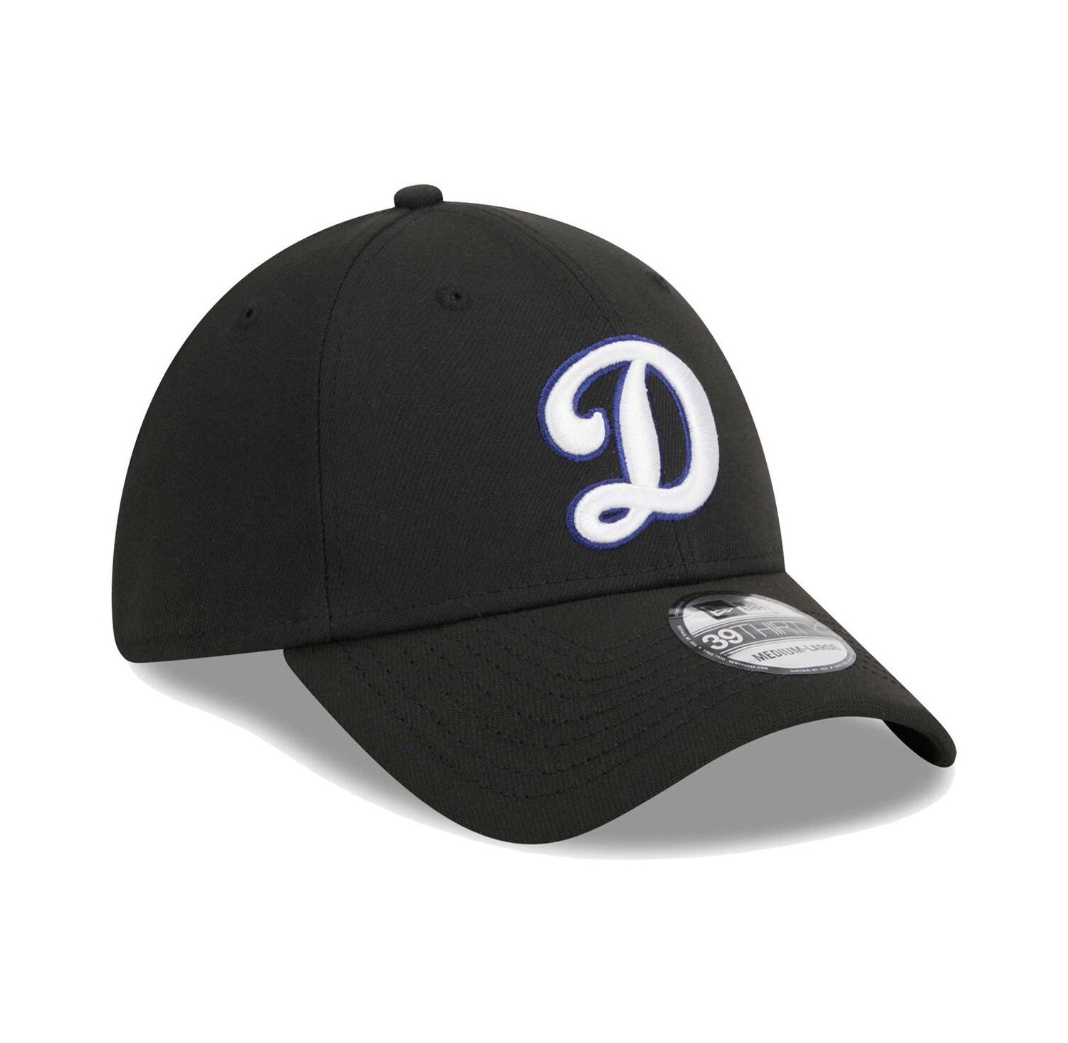 Men's Black Los Angeles Dodgers Logo 39THIRTY Flex Hat