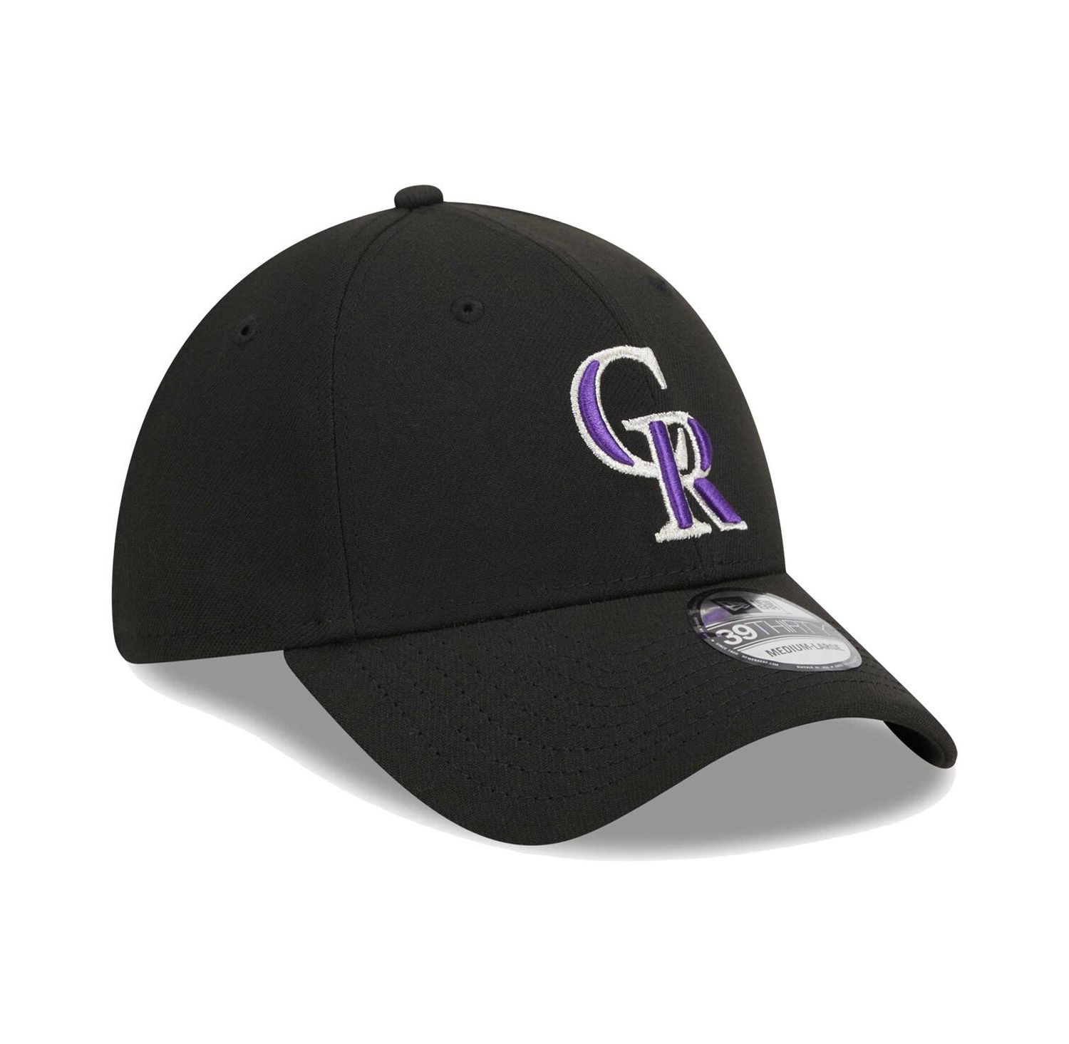 Men's Black Colorado Rockies Logo 39THIRTY Flex Hat
