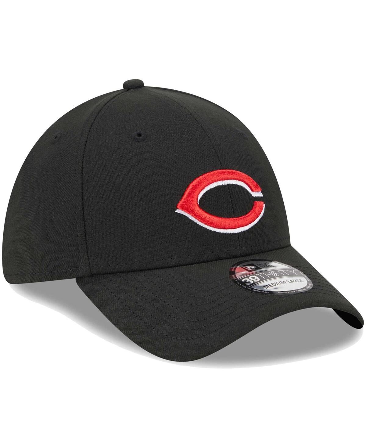 Men's New EraCincinnati Reds Logo 39THIRTY Flex Hat - Black