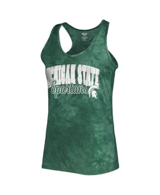 Women's Green Michigan State Spartans Billboard Tie-Dye Tank and Shorts Sleep Set
