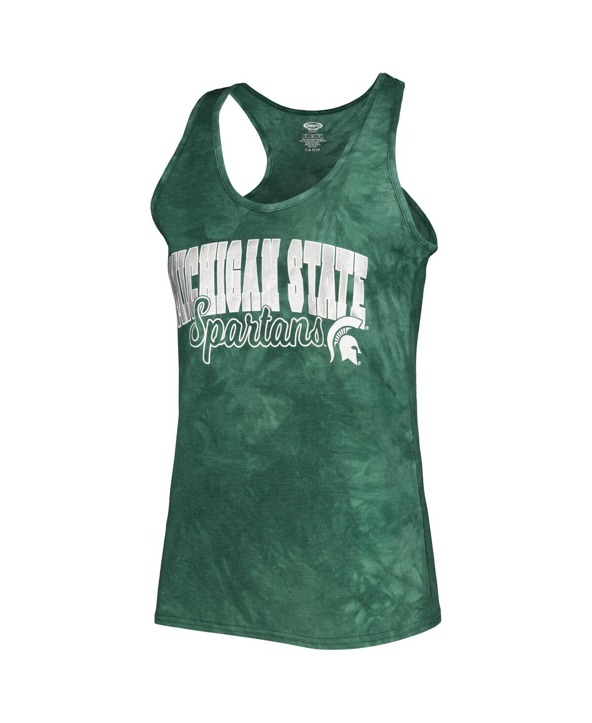 Concepts Sport Green Michigan State Spartans Billboard Tie-dye Tank And Shorts Sleep Set In Green