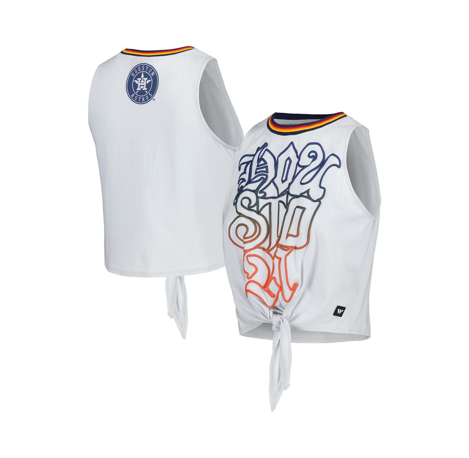 Women's Gray Houston Astros Twisted Tie Front Tank Top