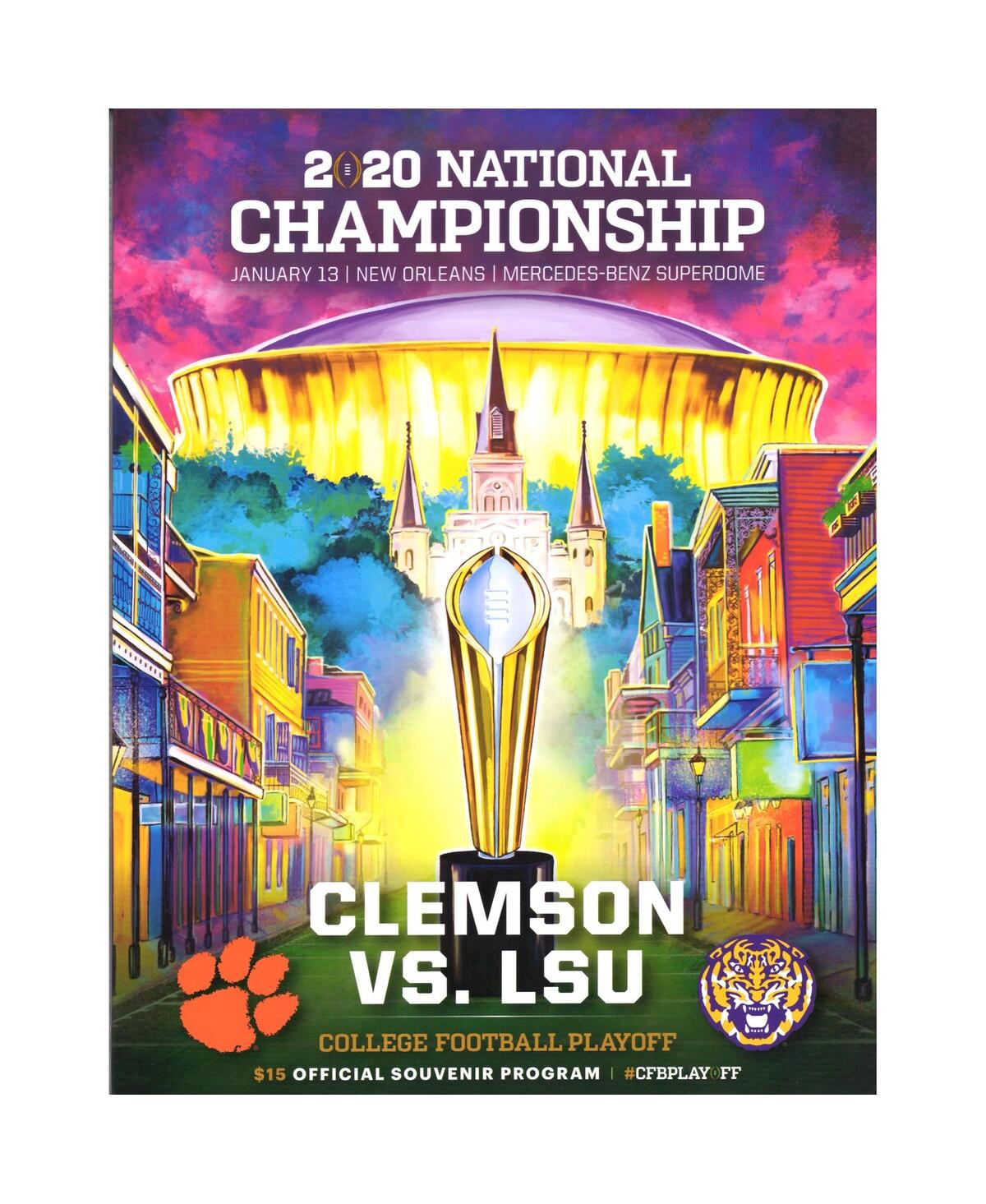 Clemson Tigers vs. Lsu Tigers College Football Playoff 2020 National Championship Game Official Program - Multi