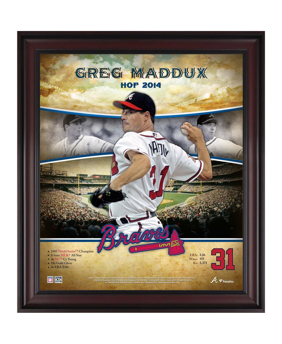 Fanatics Authentic Greg Maddux Atlanta Braves Framed 15" X 17" Hall Of Fame Career Profile In Brown