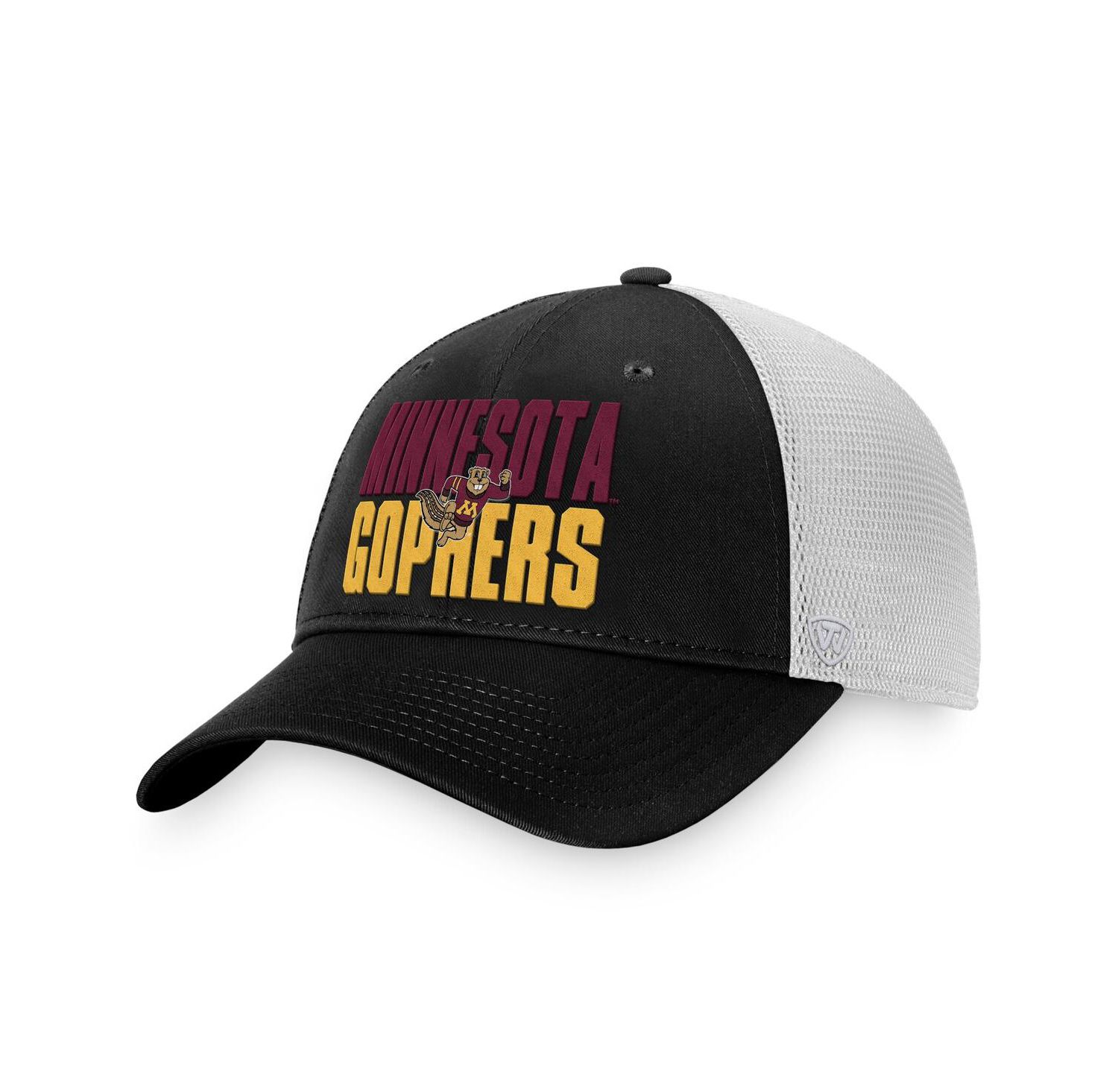 Men's Black, White Minnesota Golden Gophers Stockpile Trucker Snapback Hat