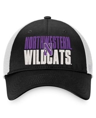 Men's Black, White Northwestern Wildcats Stockpile Trucker Snapback Hat