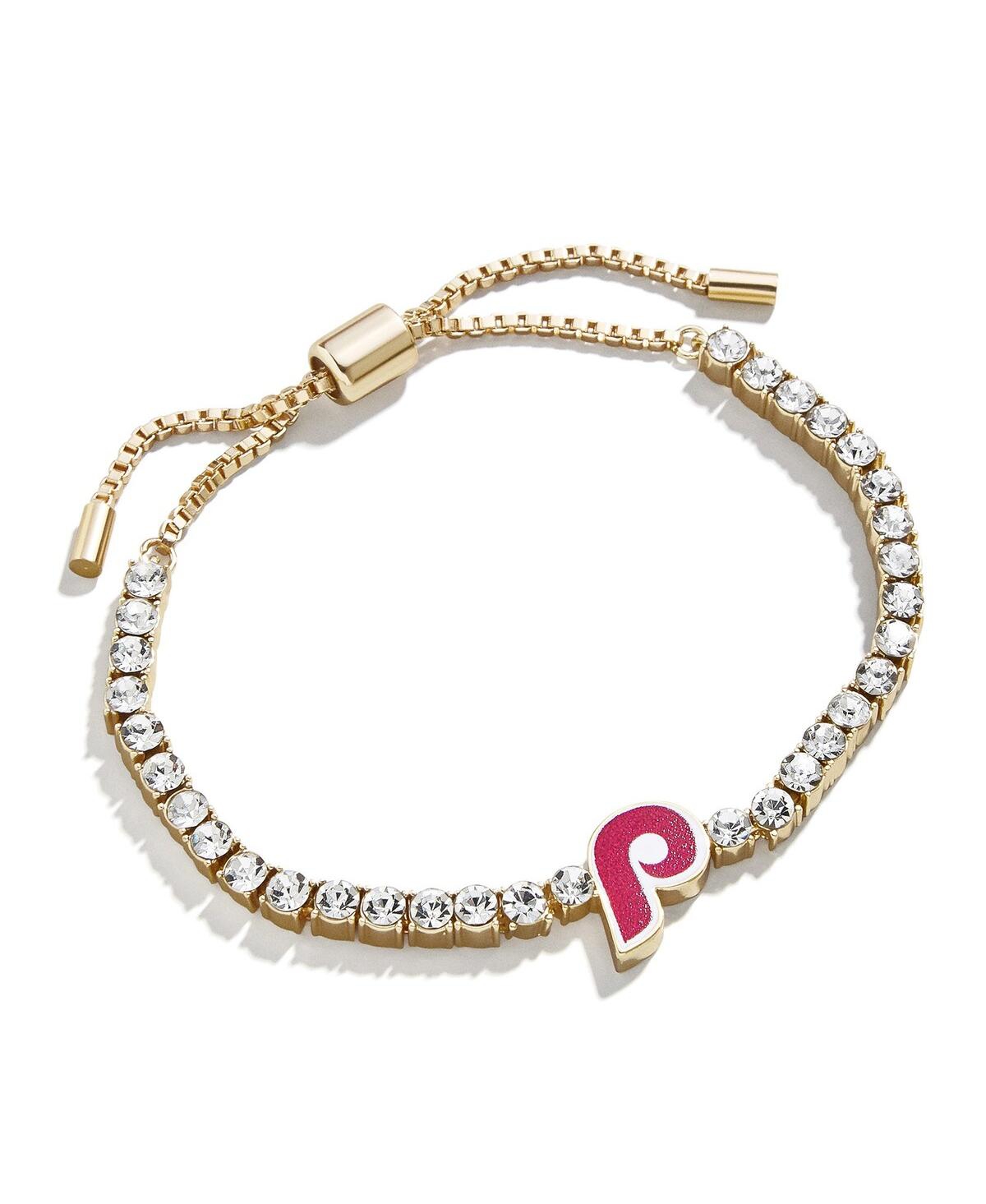 Shop Baublebar Women's  Philadelphia Phillies Pull-tie Tennis Bracelet In Gold-tone
