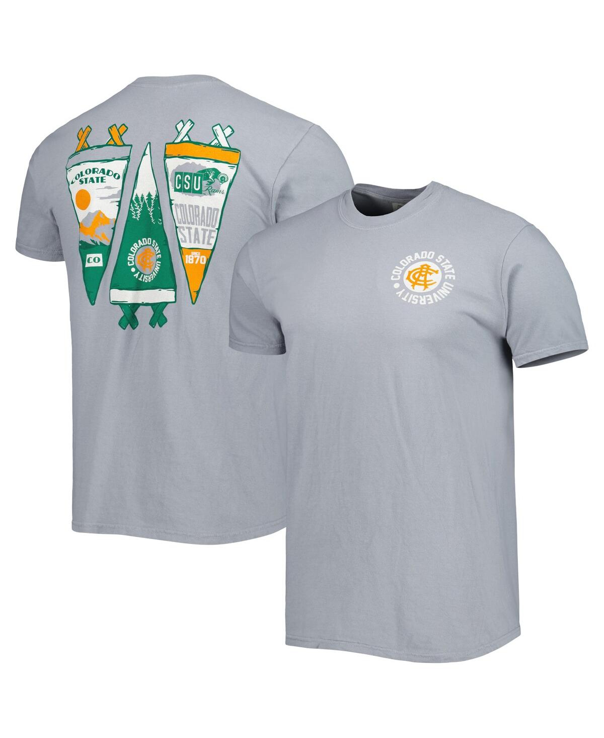 IMAGE ONE MEN'S GRAY COLORADO STATE RAMS PENNANT COMFORT COLOR T-SHIRT