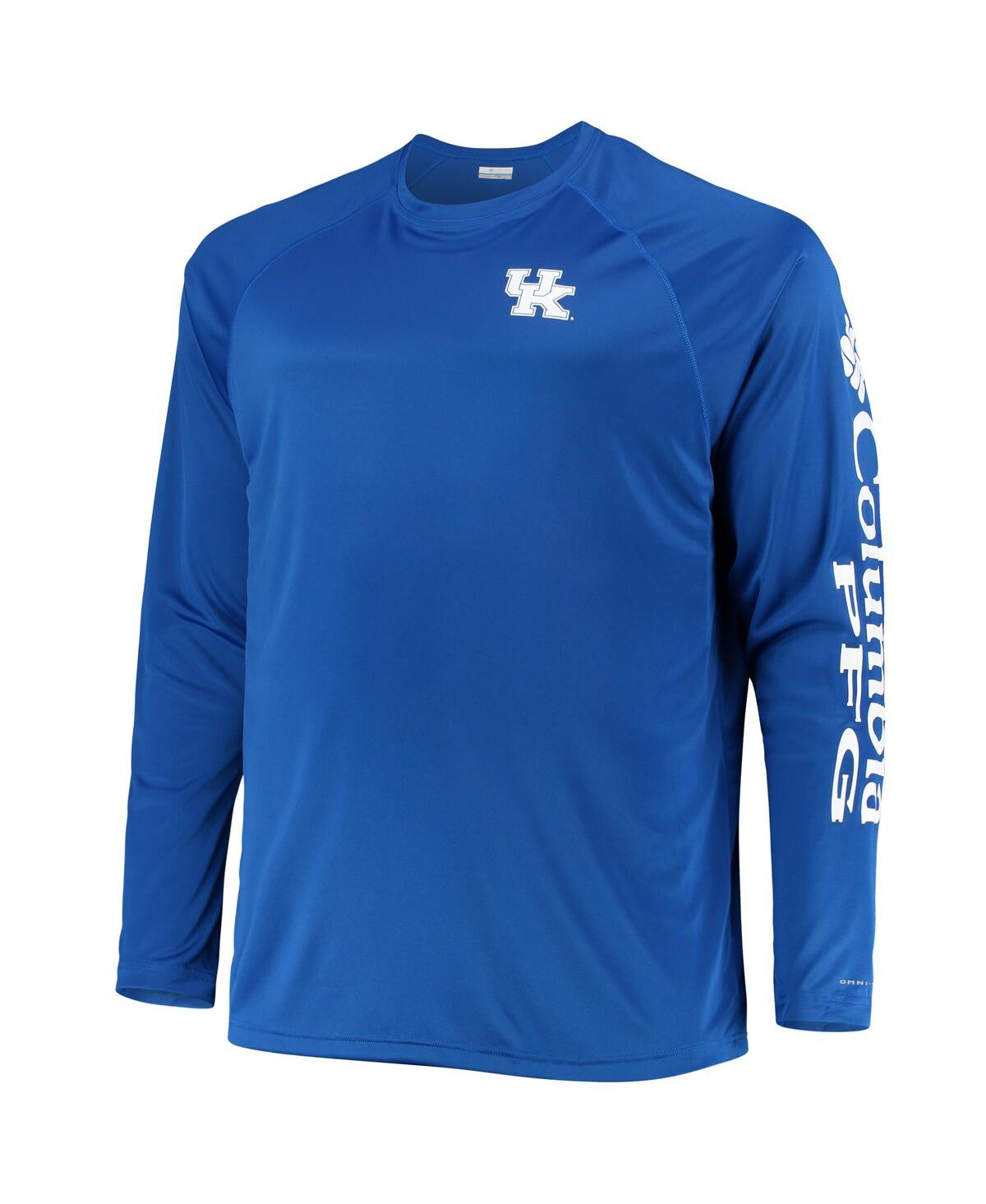 Men's ColumbiaKentucky Wildcats Big and Tall Terminal Tackle Omni-Shade Long Sleeve Raglan T-shirt - Royal