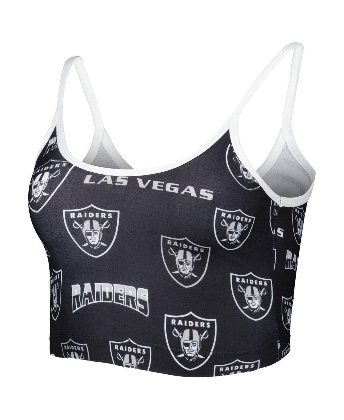 Shop Concepts Sport Women's  Black Las Vegas Raiders Breakthrough Allover Knit Lounge Bralette