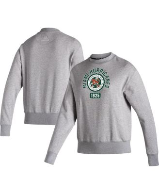 Women's Heathered Gray Miami Hurricanes Vintage-Like Circle Pullover Sweatshirt