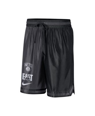 Men's Black, Anthracite Brooklyn Nets Courtside Versus Force Split DNA Performance Shorts