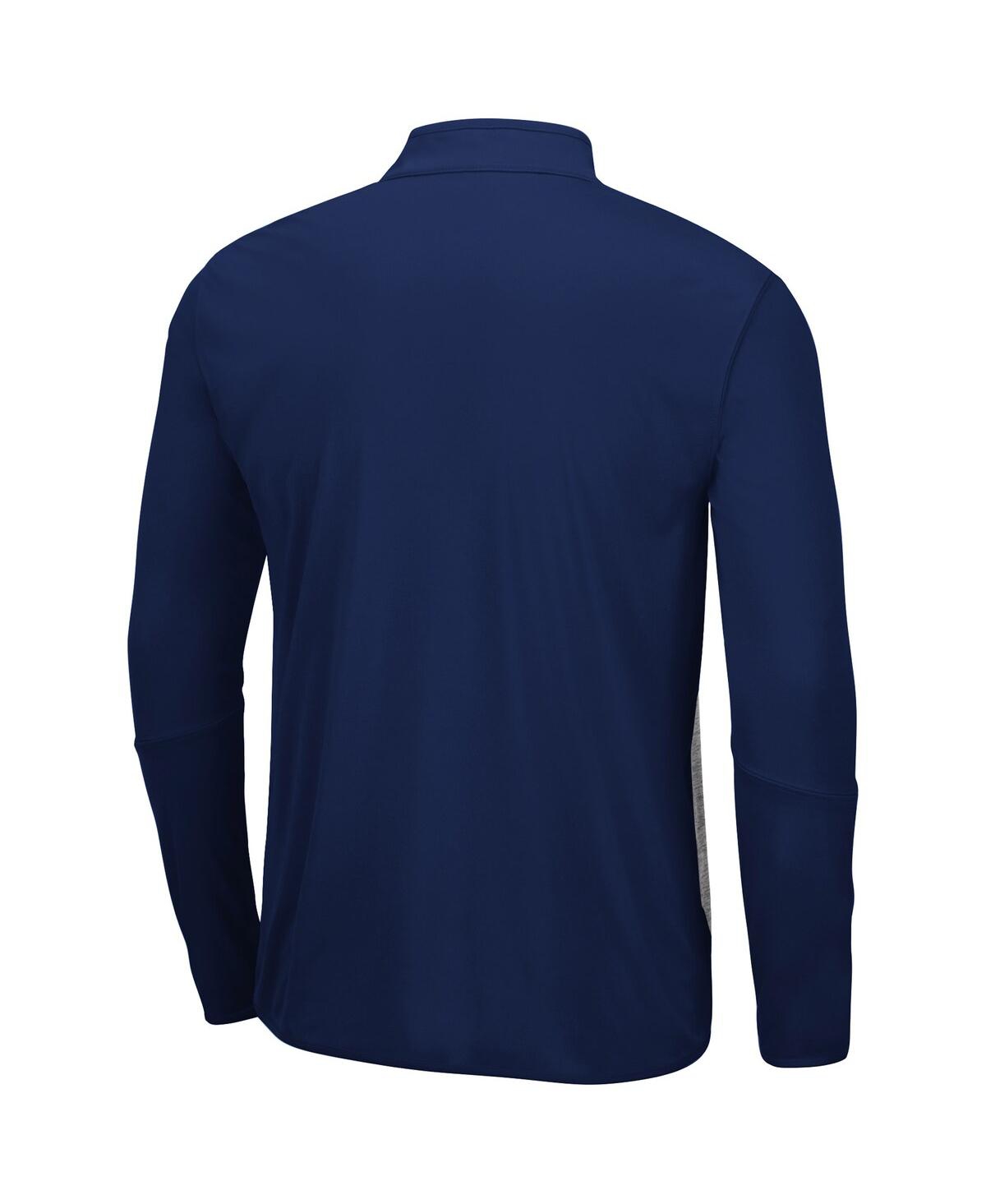 Shop Colosseum Men's  Heathered Gray, Navy Notre Dame Fighting Irish Prospect Quarter-zip Jacket In Heathered Gray,navy