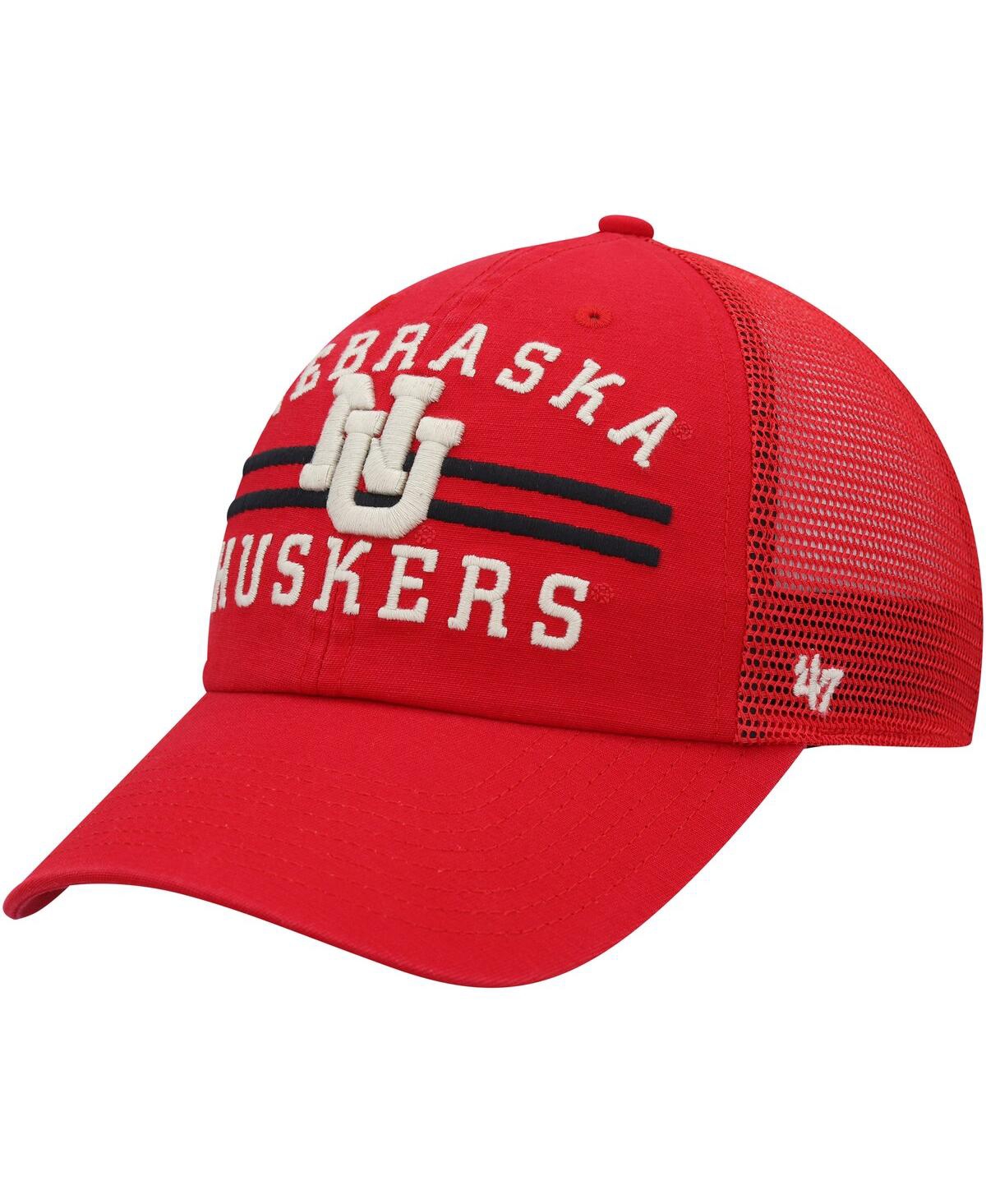 47 Brand Men's ' Scarlet Nebraska Huskers High Point Clean Up Trucker Snapback Hat