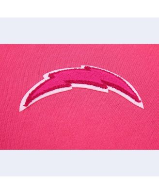 Women's Los Angeles Chargers Triple Pink Cropped Pullover Hoodie