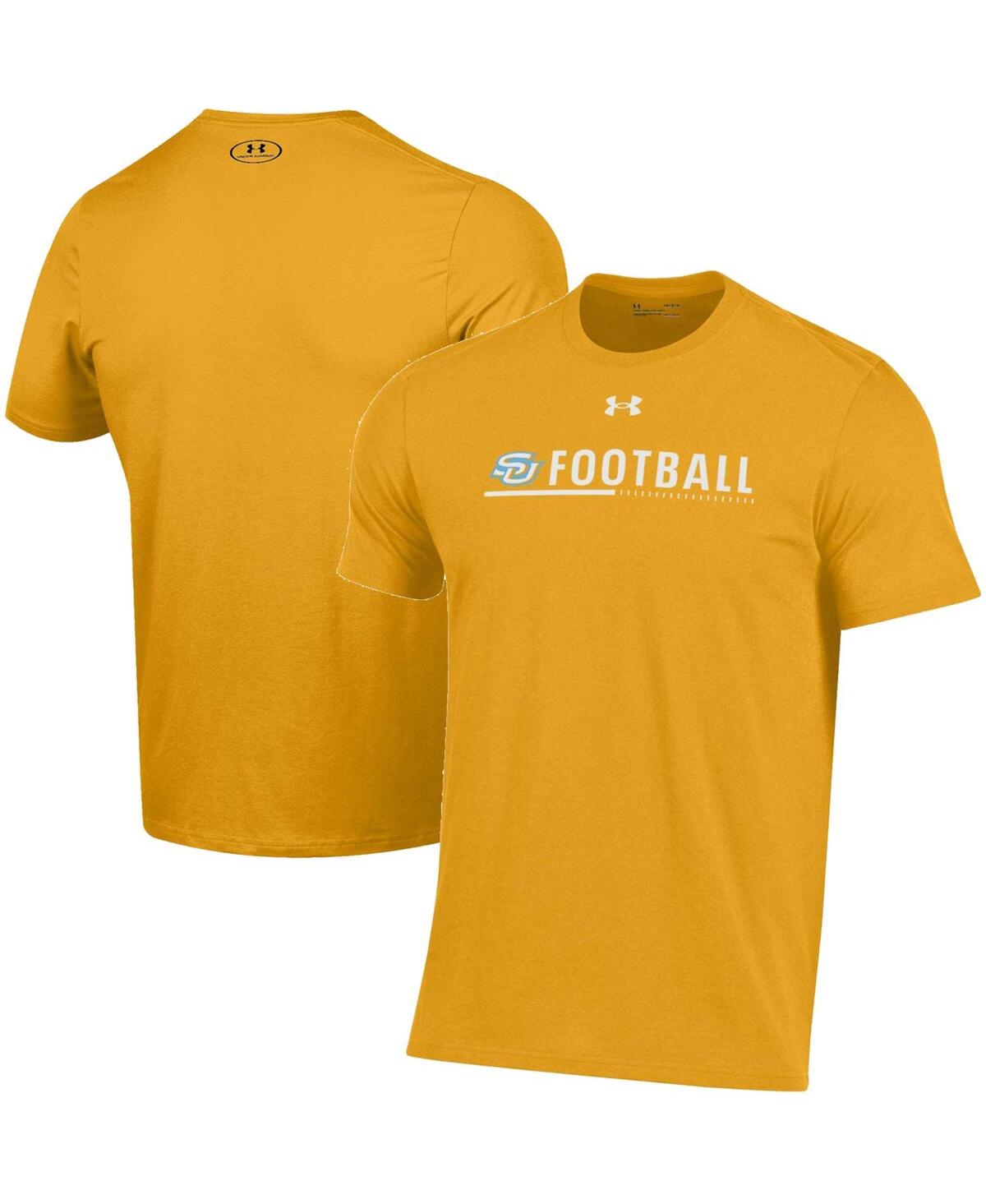 Shop Under Armour Men's  Gold Southern University Jaguars 2022 Sideline Football Performance Cotton T-shir