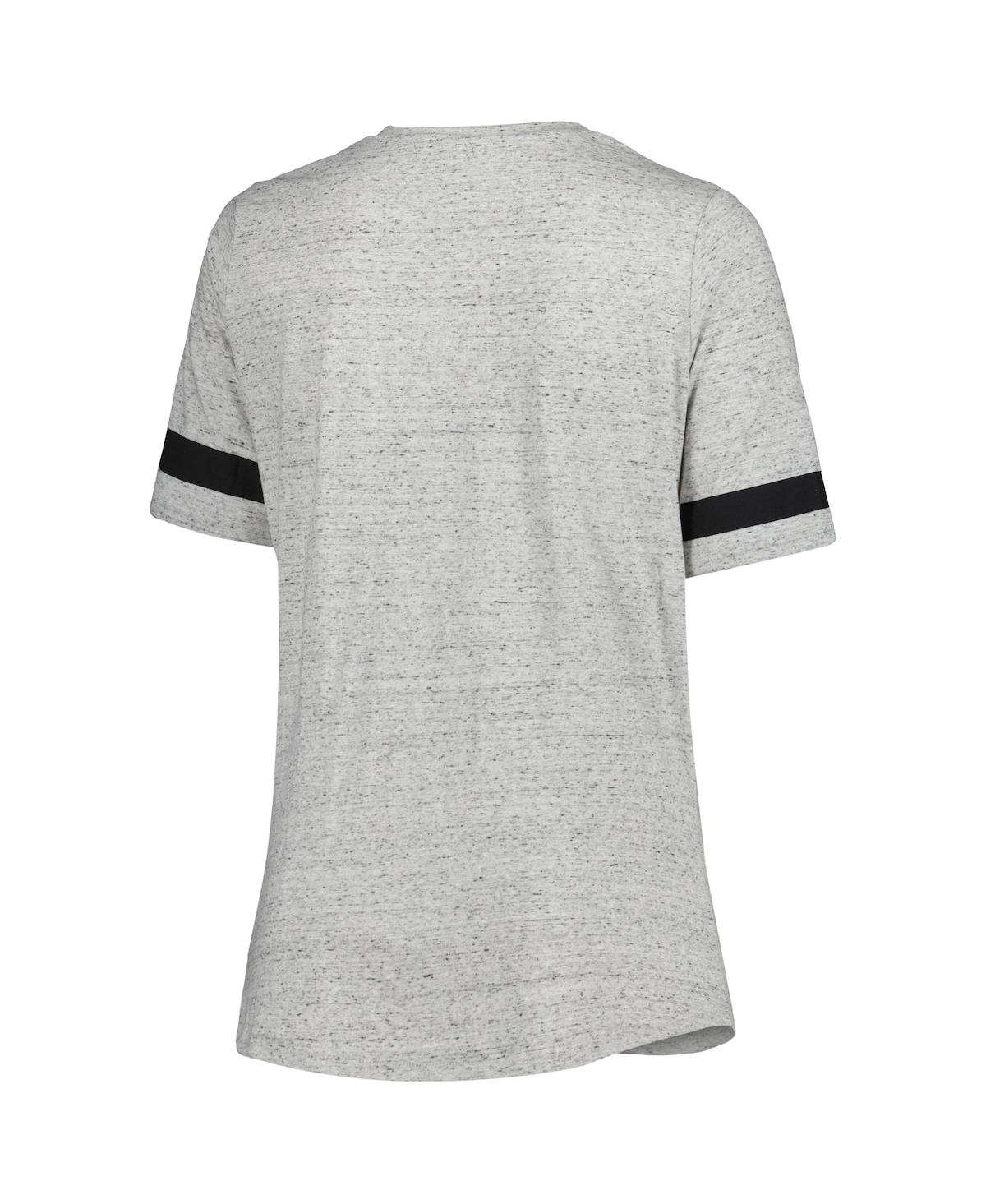 Fanatics Women's Heather Gray Tampa Bay Buccaneers Plus Size Lace-up V-neck T-shirt In Heather Gray