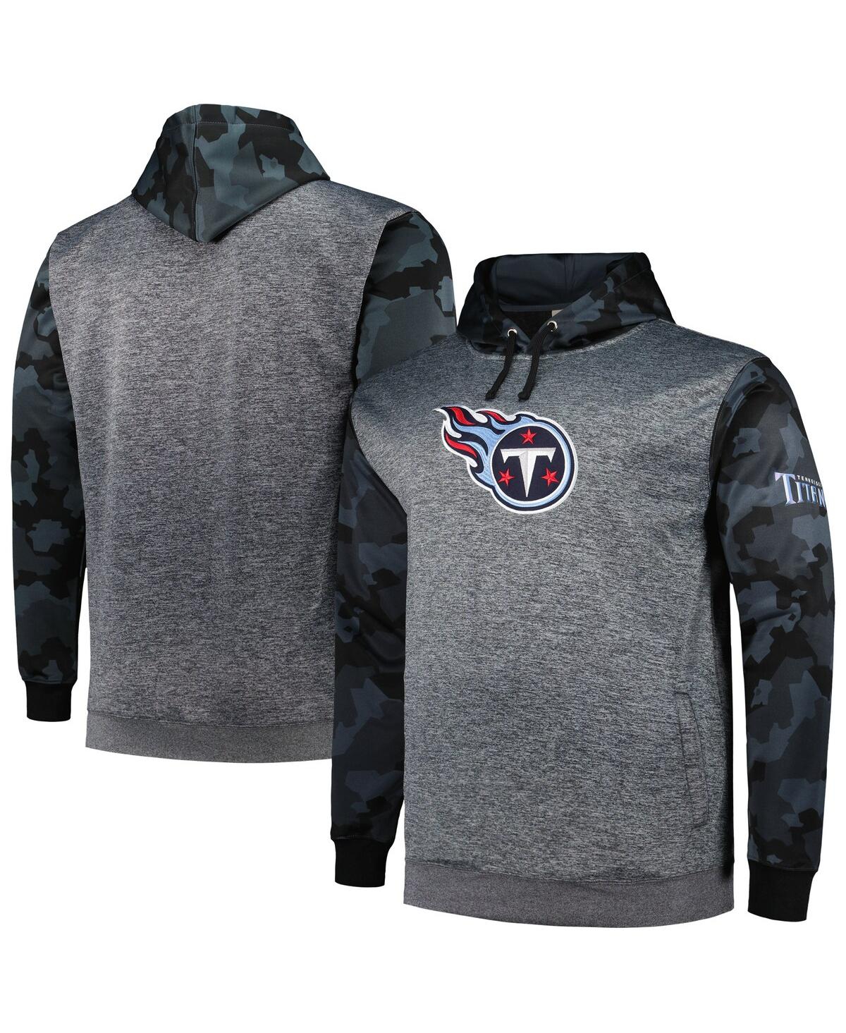 Fanatics Branded Heather Charcoal Tennessee Titans Big & Tall Camo Pullover Hoodie In Heather Charcoal