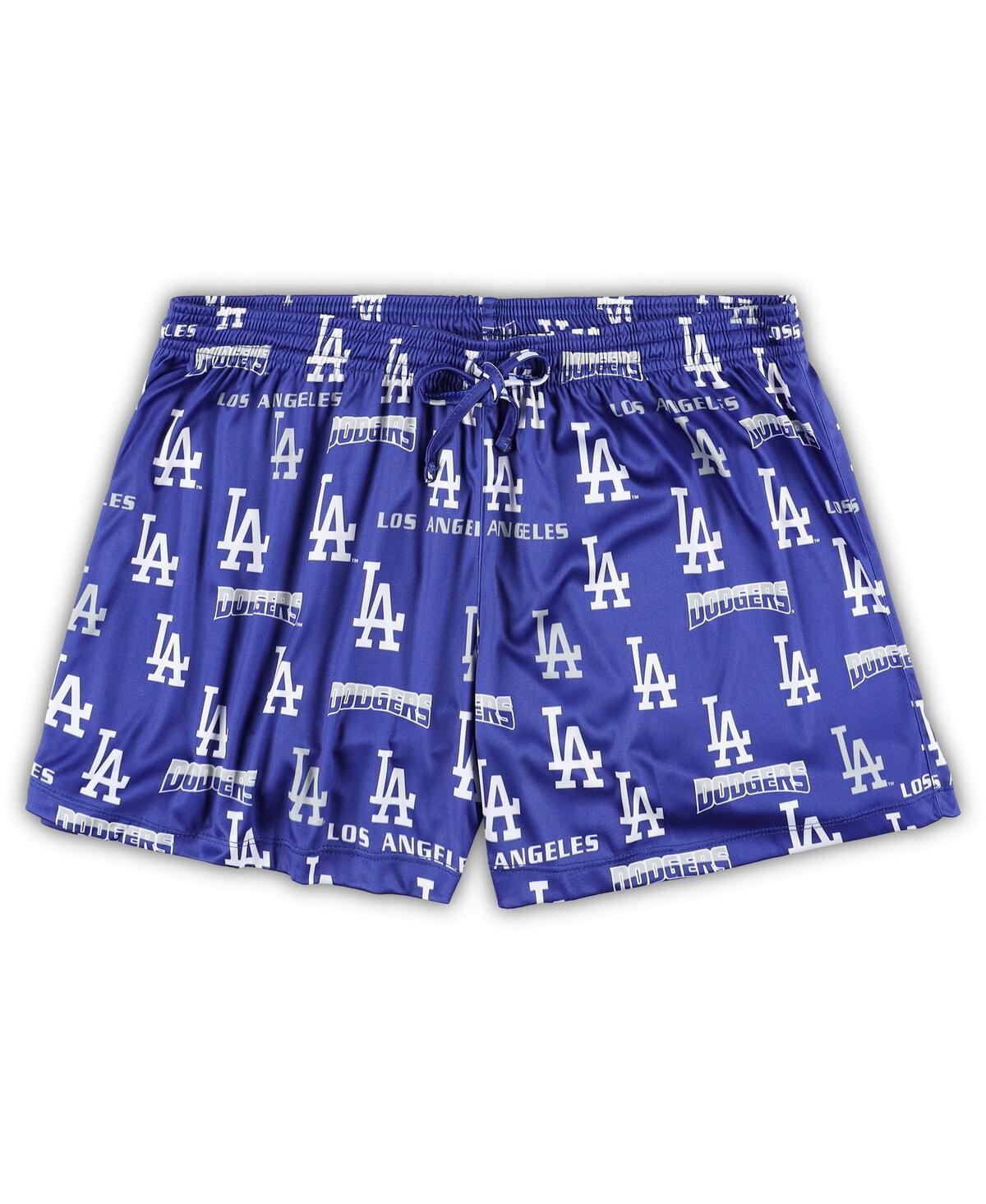 CONCEPTS SPORT WOMEN'S CONCEPTS SPORT WHITE, ROYAL LOS ANGELES DODGERS PLUS SIZE TANK TOP AND SHORTS SLEEP SET 