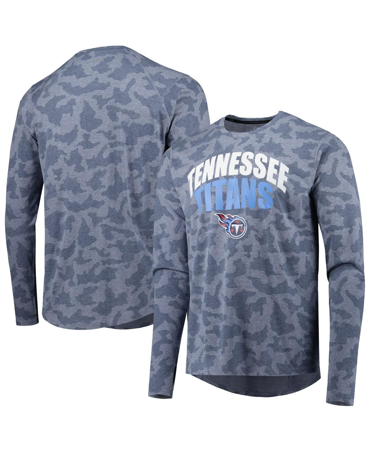 Shop Msx By Michael Strahan Men's  Navy Tennessee Titans Performance Camo Long Sleeve T-shirt