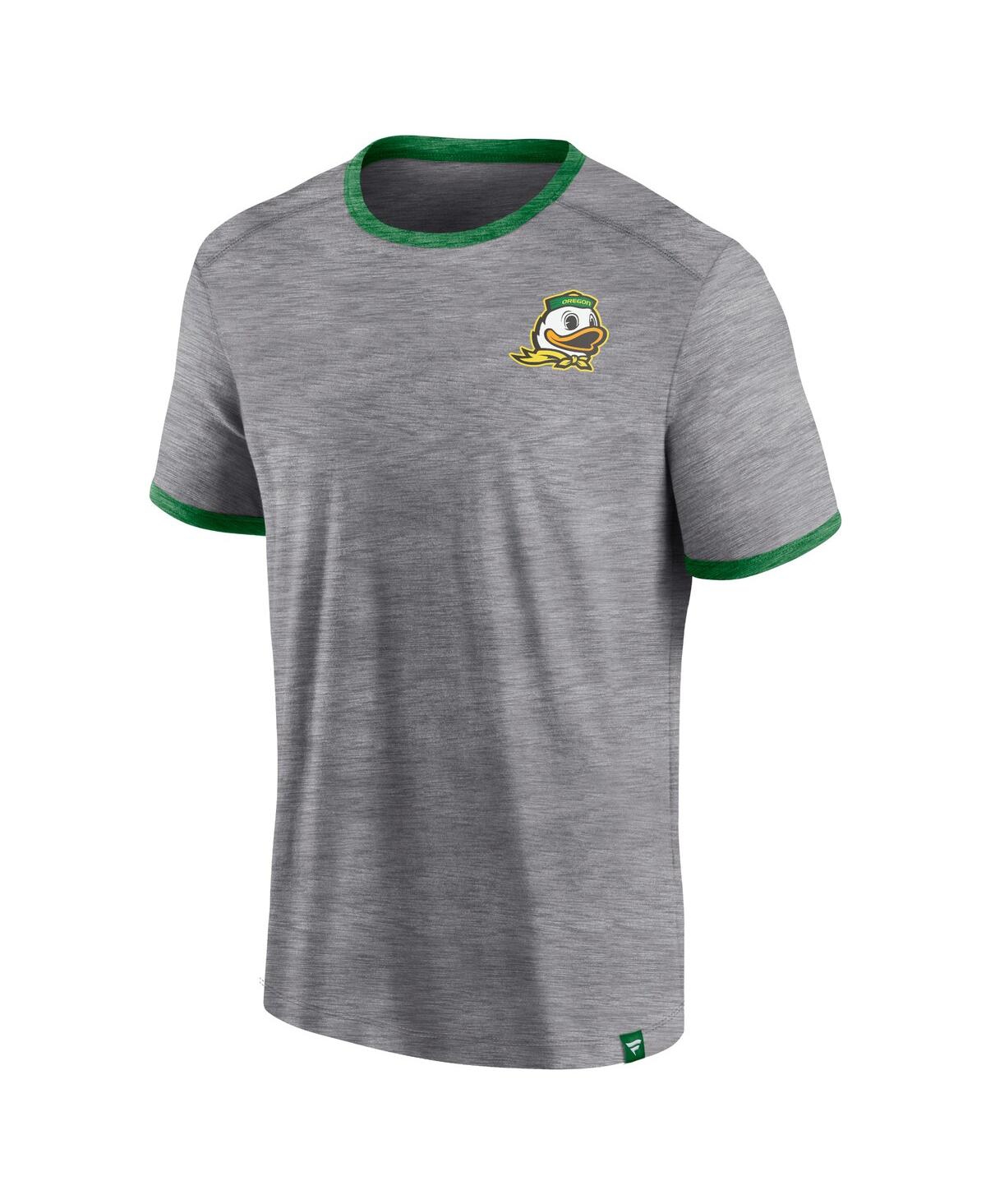 Men's FanaticsOregon Ducks Classic Stack Ringer T-shirt - Heather Gray