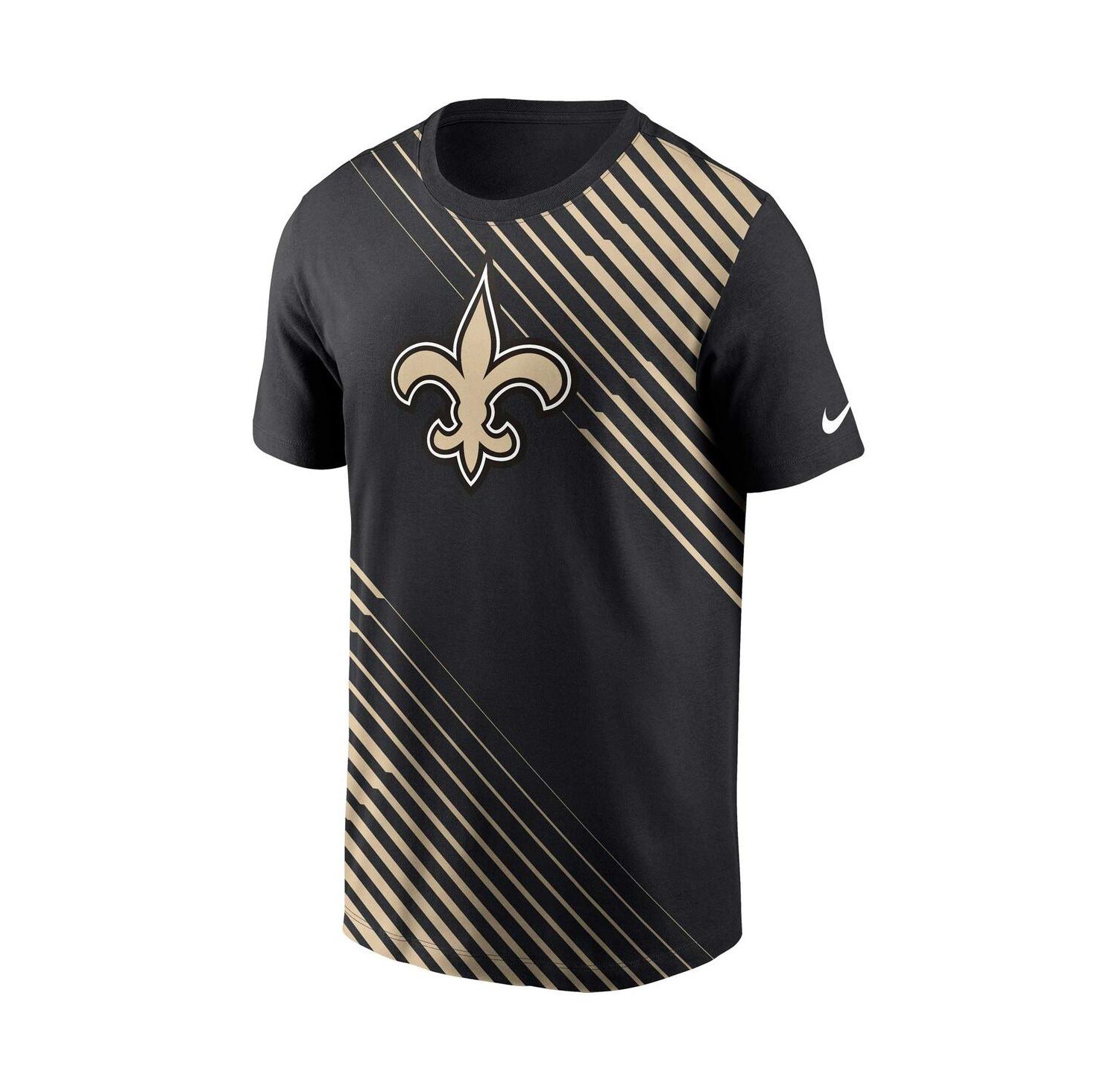 Men's Black New Orleans Saints Yard Line Fashion Asbury T-shirt