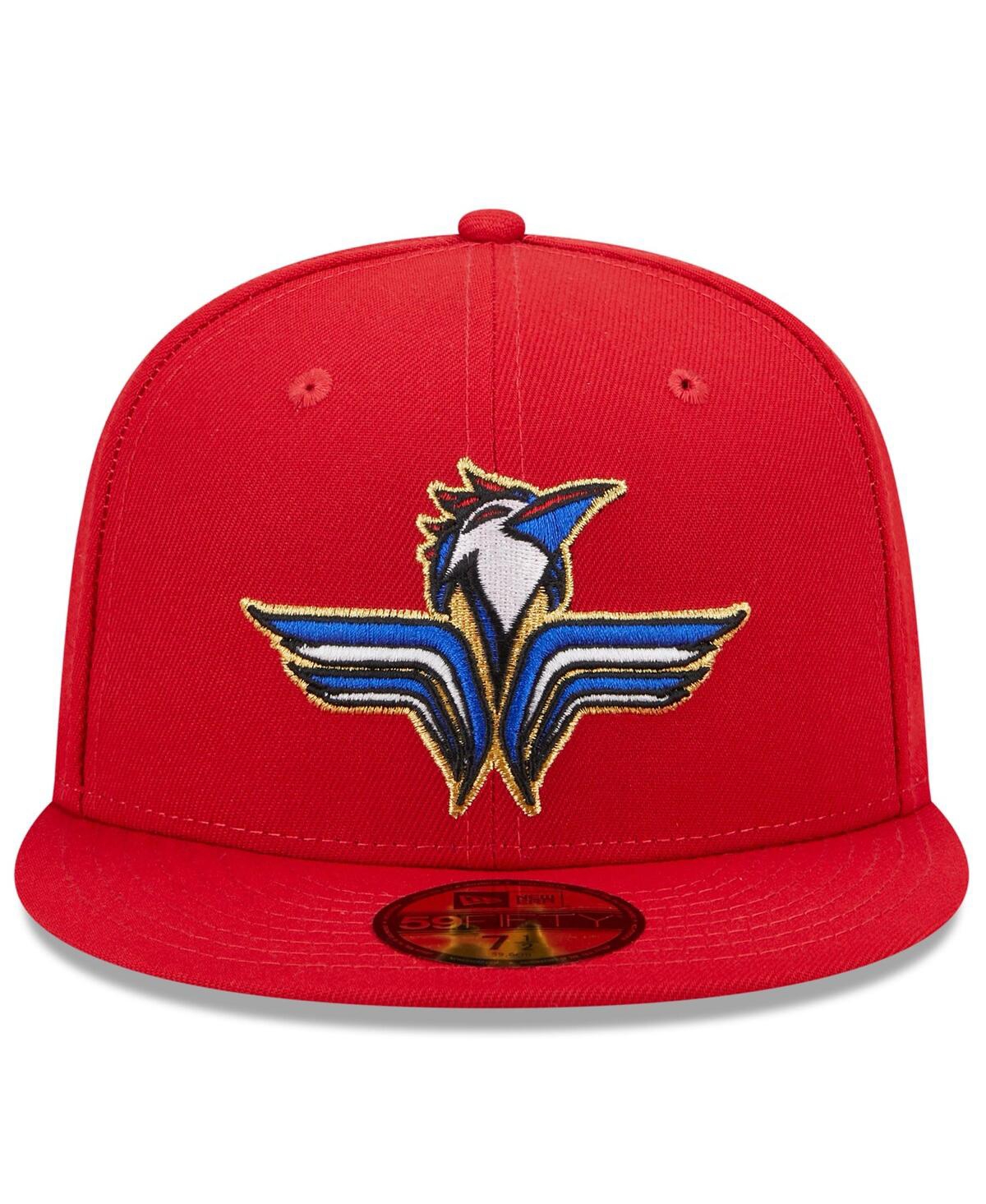 Shop New Era Men's  Red Fayetteville Woodpeckers Marvel X Minor League 59fifty Fitted Hat